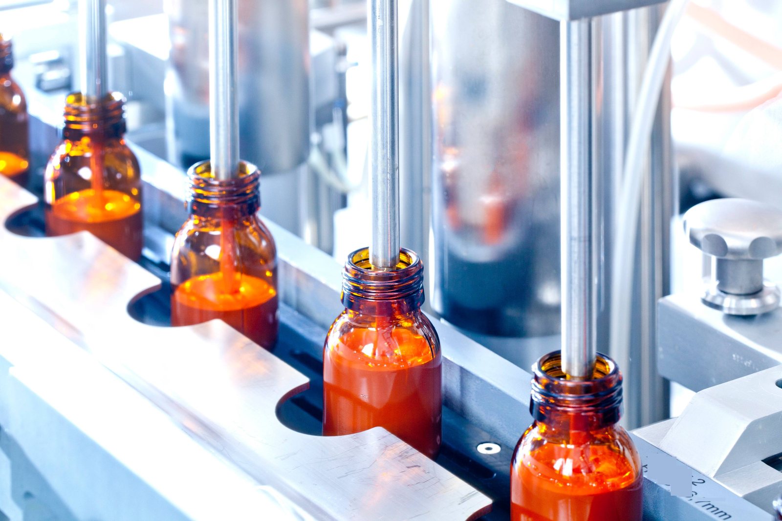 Production-line operations at a pharmaceutical manufacturing facility